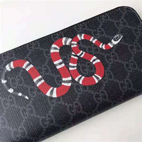 gucci snake gg zip around wallet|Gucci snake wallet men's.